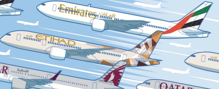 Emirates, Etihad e Qatar Airways