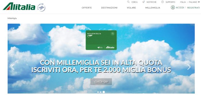 Alitalia si riprende Millemiglia