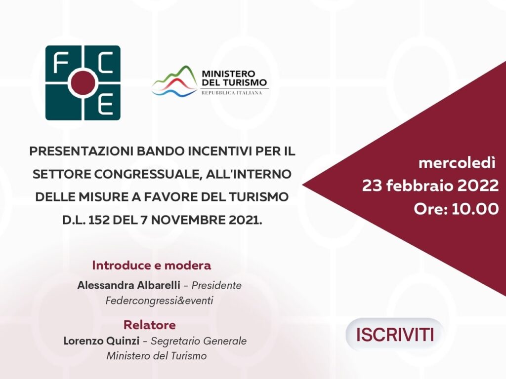 webinar incentivi eventi congressi