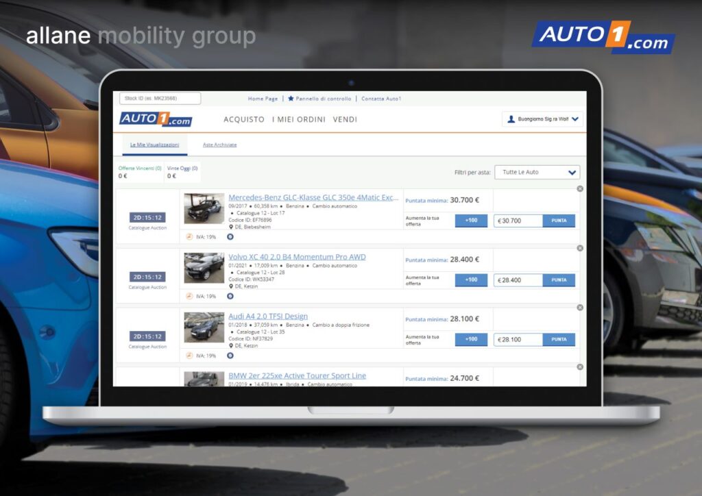 piattaforma online auto usate