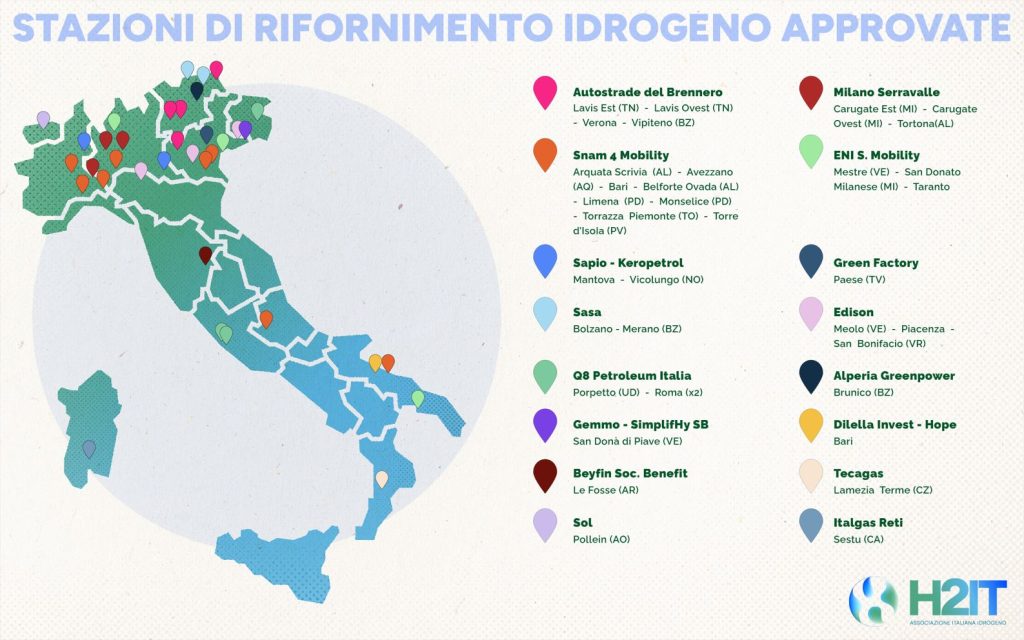 mappa stazioni idrogeno