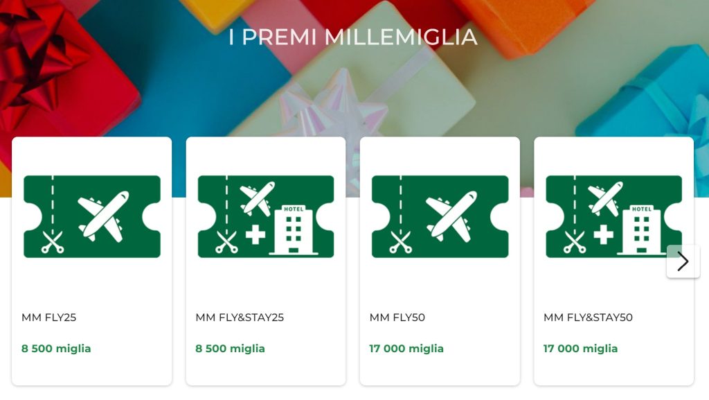 Millemiglia Alitalia premi