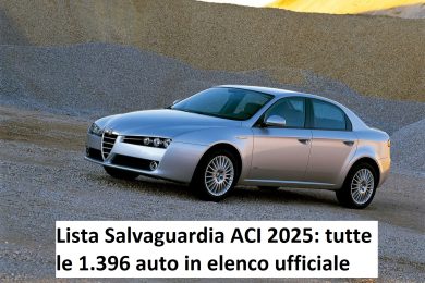 Elenco auto storiche 2025 lista salvaguardia ACI con esenzione o riduzione bollo