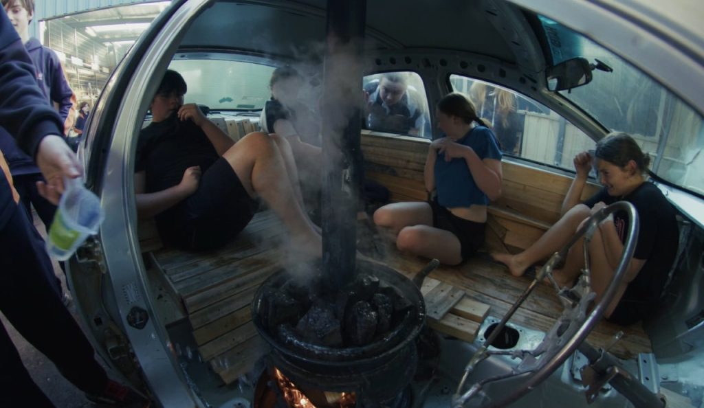 Rottami d'auto in saune