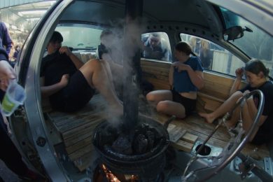 Rottami d'auto in saune