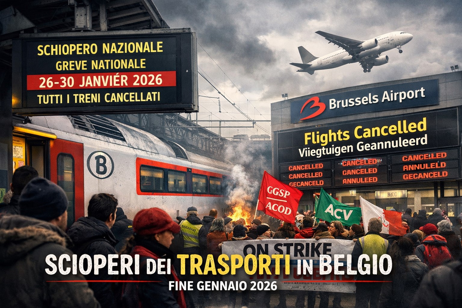 Scioperi trasporti in Belgio a fine gennaio 2026 focus treni e aerei