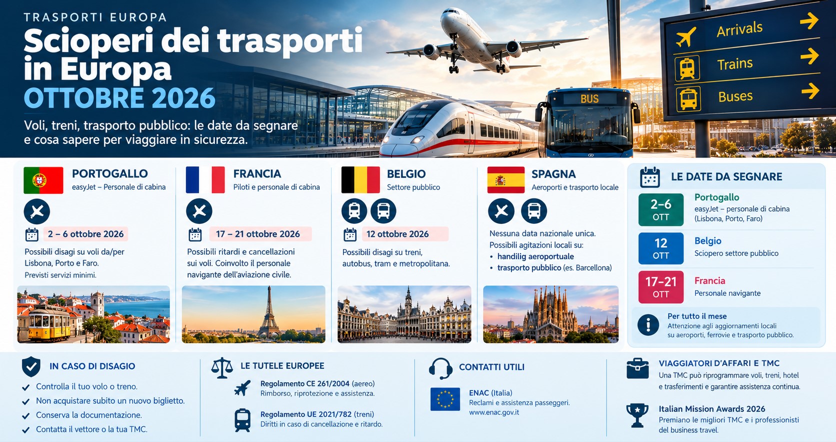 scioperi europa ottobre 2026 elenco e date consigli
